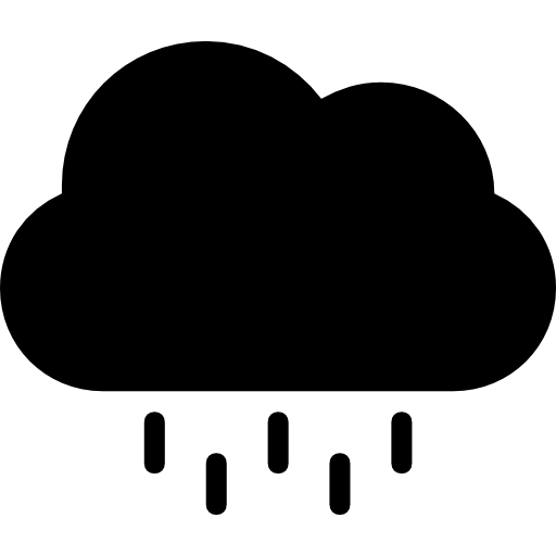 Rain Cloud Black Solid Weather Interface Symbol With Drops Falling