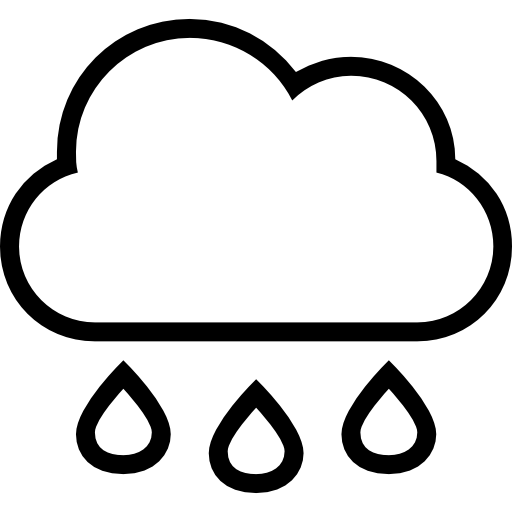 Rain Cloud With Drops Falling Weather Stroke Interface Symbol