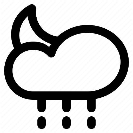 Climate, Forecast, Night, Rain, Weather Icon