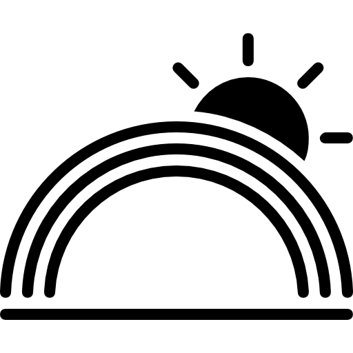 Rainbow Weather Symbol With The Sun Icons Free Download