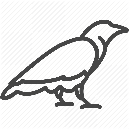 Halloween, Holidays, Line, Outline, Raven Icon