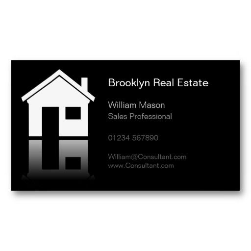 Simple Home Icon Real Estate Agent Business Card Professional