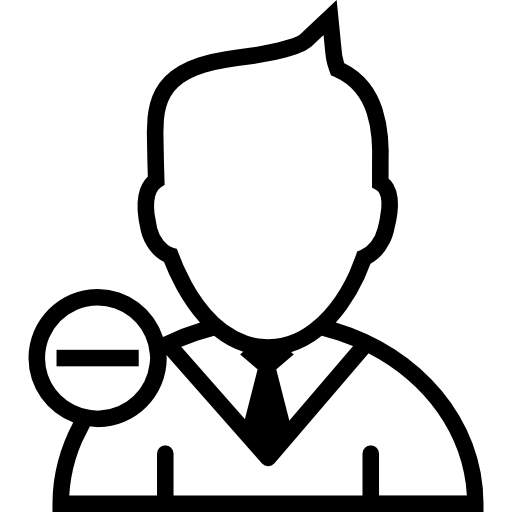 School Boy User Delete Button With Minus Symbol For Interface