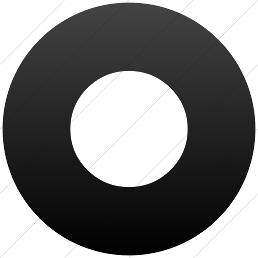 Flat Circle White On Black Gradient Classica Record