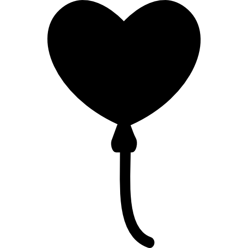 Heart Balloon Black Shape Icons Free Download