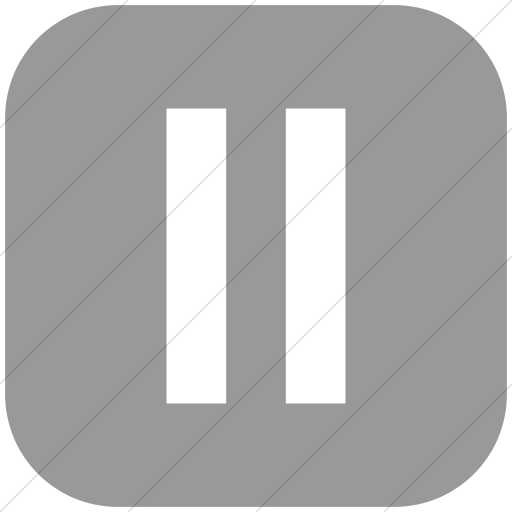 Flat Rounded Square White On Light Gray Classica Pause