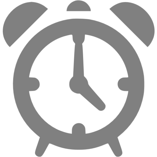 Gray Alarm Clock Icon