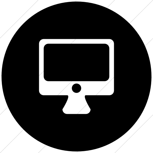 Flat Circle White On Black Broccolidry Computer Icon