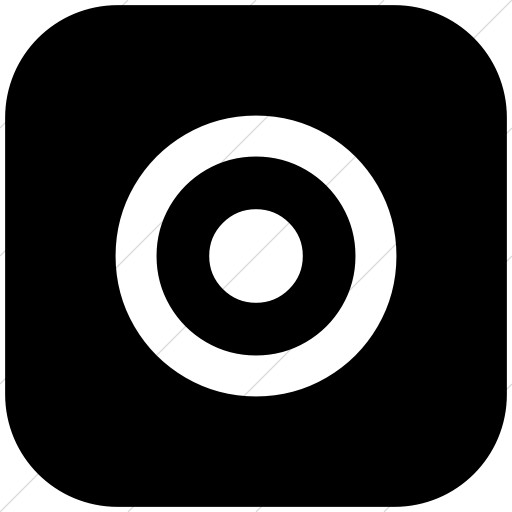 Flat Rounded Square White On Black Bootstrap Font