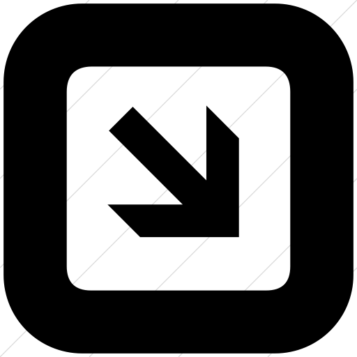 Flat Rounded Square White On Black Aiga Right And Down