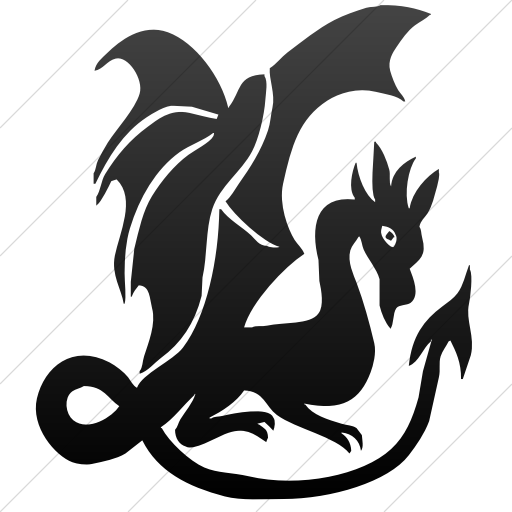 Simple Black Gradient Animals Dragon Icon