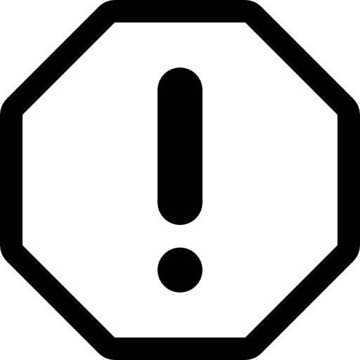 Exclamation Mark Inside An Octahedron Icons Free Download