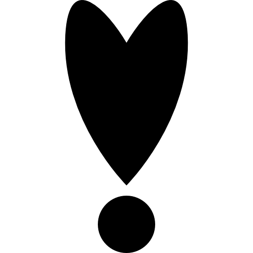 Exclamation Of Heart Shape Icons Free Download