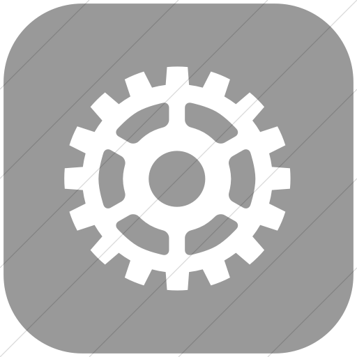 Flat Rounded Square White On Light Gray Classica Gear