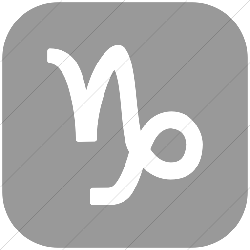 Flat Rounded Square White On Light Gray Astrological