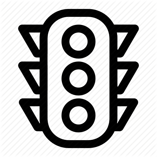 City, Cross, Red Light, Street, Traffic Light Icon