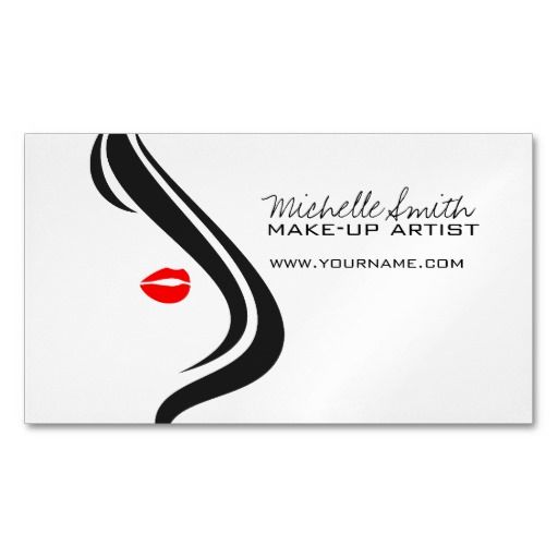 Makeup Icon Woman Face In Black White Red Lips Magnetic Business
