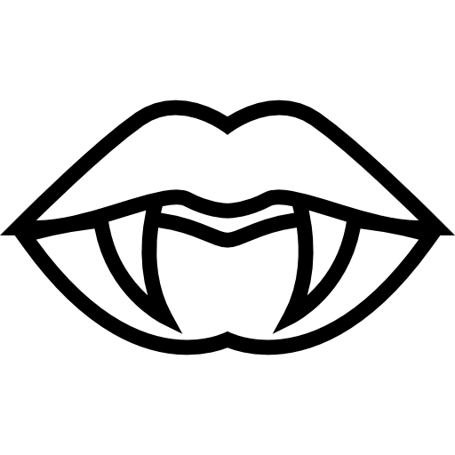 Mouth Lips With Fangs Outline Icons Free Download