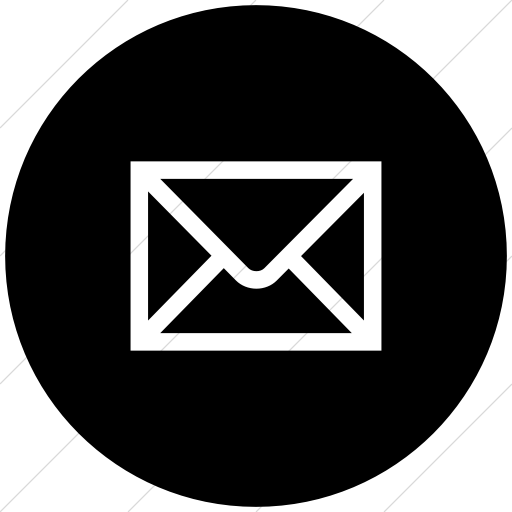 Flat Circle White On Black Aiga Mail Icon