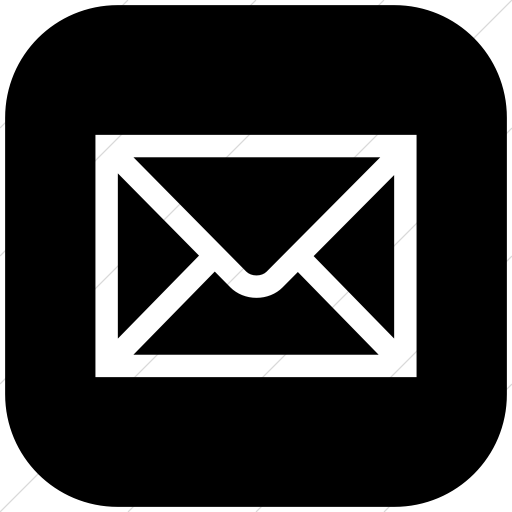 Flat Rounded Square White On Black Aiga Mail Icon