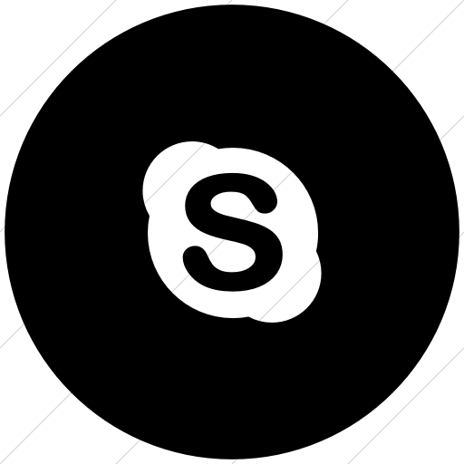 Flat Circle White On Black Foundation Social Skype Icon