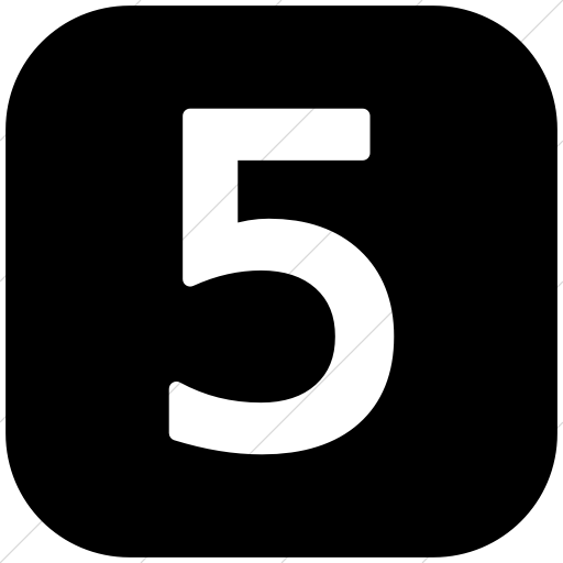 Flat Rounded Square White On Black Alphanumerics Number