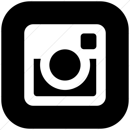 Flat Rounded Square White On Black Social Media