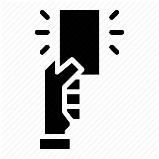 Card, Hand, Out, Red, Warning Icon