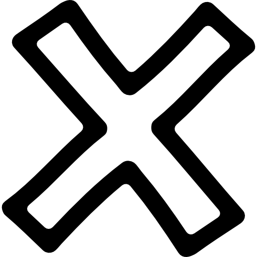 Delete Hand Drawn Cross Symbol Outline Icons Free Download