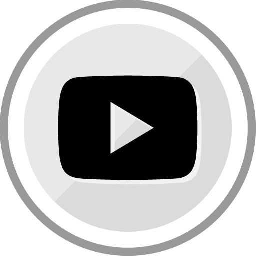 Free Youtube Play Sleek Silver Round Social Media Icon