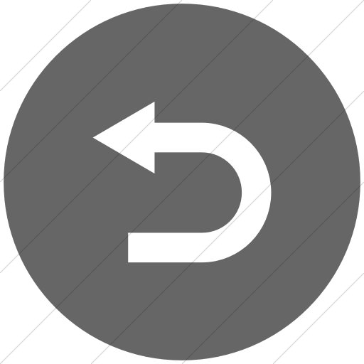 Flat Circle White On Gray Classic Arrows Redirect Left