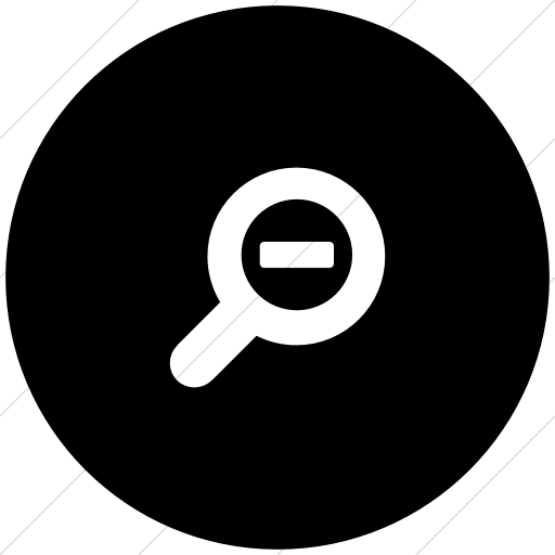 Flat Circle White On Black Foundation Zoom Out Icon