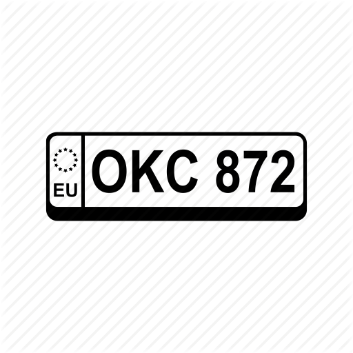 Automobile, Car, Europe, License, Number, Plate, Registration Icon