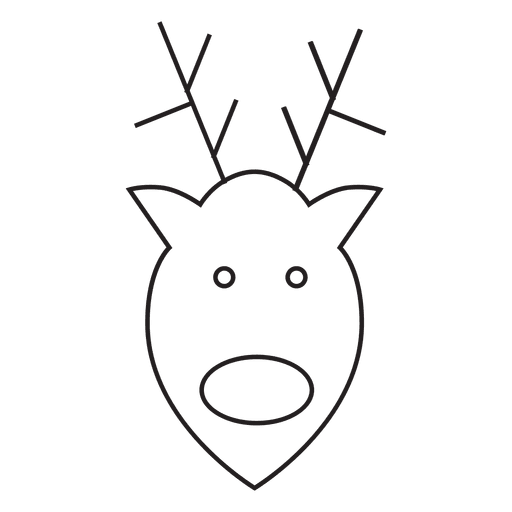 Reindeer Head Stroke Icon