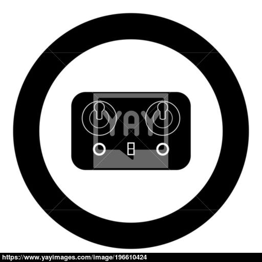 Remote Control Icon Black Color In Circle Vector