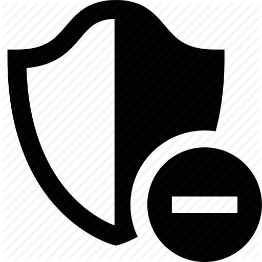 Defence, Delete, Discard, Remove, Safety, Security, Shield Icon