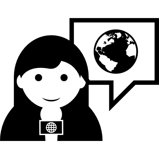 World News Female Reporter Icons Free Download