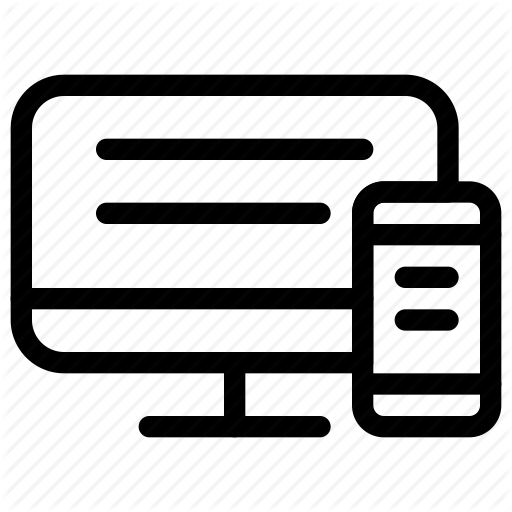 Computer, Design, Digital, Line Icon, Responsive, Responsive