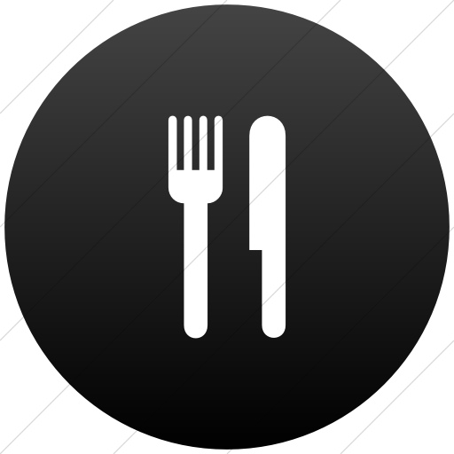 Flat Circle White On Black Gradient Aiga Restaurant Icon