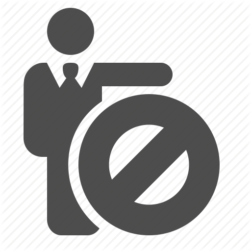 Blocked, Businessman, Man, People, Restricted, Sign Icon