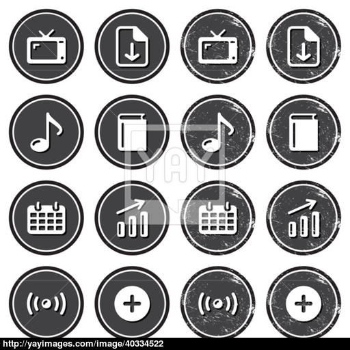 Website Navigation Icons On Retro Labels Set Vector