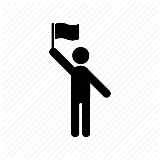 Flag, Human, Man With A Flag, Patriot, People, Revolution Icon