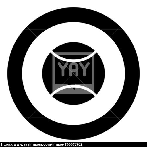 Tennis Ball Icon Black Color In Circle Vector