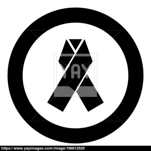 Ribbon Icon Black Color In Circle Vector