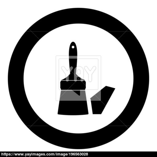 Paint Brush Icon Black Color In Circle Vector