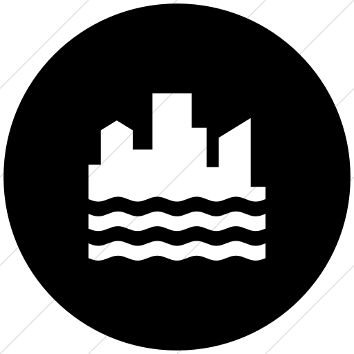 Flat Circle White On Black Iconathon Urban River Icon