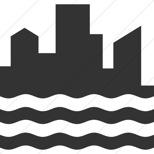 Simple Dark Gray Iconathon Urban River Icon