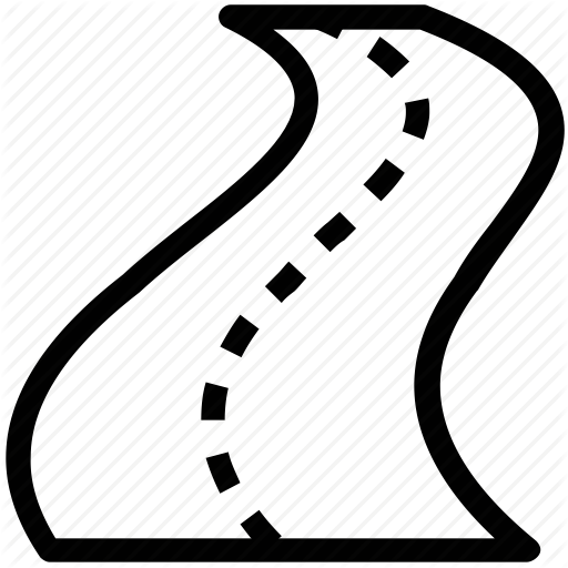 Highway, Motorway, Path, Road Turn, Turn, Zig Zag Road Icon