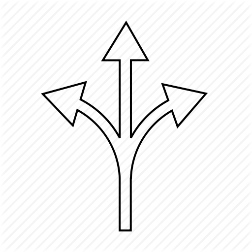 Arrows, Direction, Fork, Road, Traffic Icon