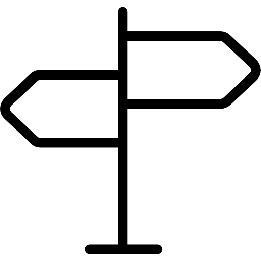 Road Sign Flat Black Icon